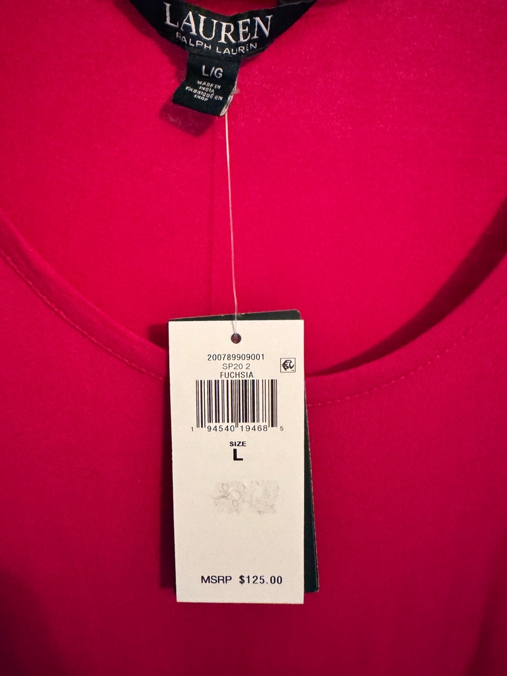 Ralph Lauren, Size L. Tie-Dye Colorblock Maxi Dress - Pink, White & Black - Picture 3 of 3